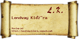 Lendvay Klára névjegykártya