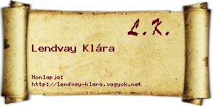 Lendvay Klára névjegykártya