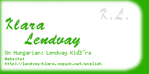 klara lendvay business card